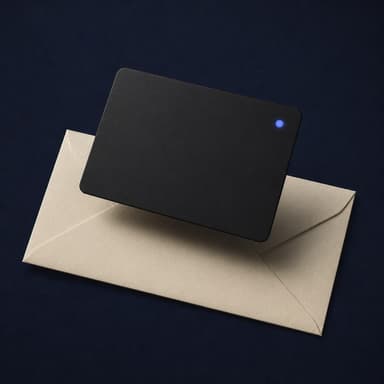A pass token resting on an envelope.